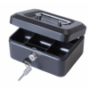 Value 15cm (6 inch) Key Lock Metal Cash Box Black