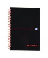 Black n Red A5 Wirebound Hardback Notebook PK5