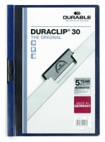 Durable Duraclip 30 Report File 3mm A4 MN Blue 220028 (PK25)