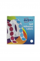 Avery Labels in Disp Round 19mm DIA Wht 24-404 (1400 Labels)