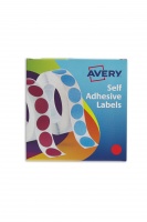 Avery Labels in Disp Round 19mm DIA Red 24-506 (1120 Labels)