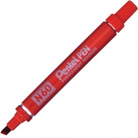 Pentel N60 Permanent Marker Chisel Tip Red PK12