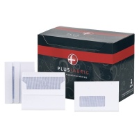 Plus Fabric Wallet Press Seal Window 120gsm C6 White PK500