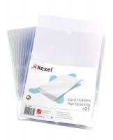 Rexel Card Holder Top Opening Wipe-Clean A4 12092 (PK25)