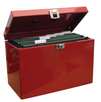 Value Cathedral Metal File Box Foolscap Red
