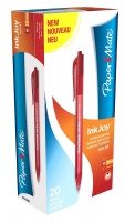 PaperMate InkJoy 100 Retractable Pen Medium Tip Red PK20