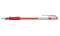 Value Gel Stick Pen Rubber Grip 0.7mm Red (PK10)