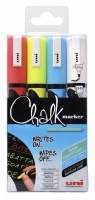 Uni Ball PWE 5M Chalk Marker Med Bullet Tip Assorted PK4