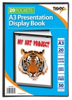 Tiger A3 Presentation Display Book Black 20 Pocket