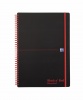 Black N Red Notebook A4 Recycled Wirebound 140 Page PP PK5