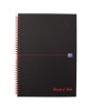 Black n Red A4 Matt Black Wirebound Hardback Notebook PK5