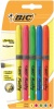 Bic briteliner Grip Chisel Tip Highlighter Pen Astd Pack 5