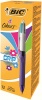 Bic 4-Colour Grip Fashion Ballpoint Pen Assorted (Pack 12)