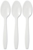 Value Dessert Spoons Plastic White (Pack 100)