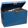 Value Cathedral Metal File Box A4 Blue