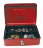 Value 25cm (10 Inch) key lock Metal Cash Box Red