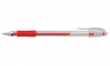 Value Gel Stick Pen Rubber Grip 0.7mm Red (PK10)