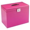Value Cathedral Metal File Box A4 Pink