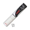 Uni Chalk Marker Chisel Tip Broad White PK4